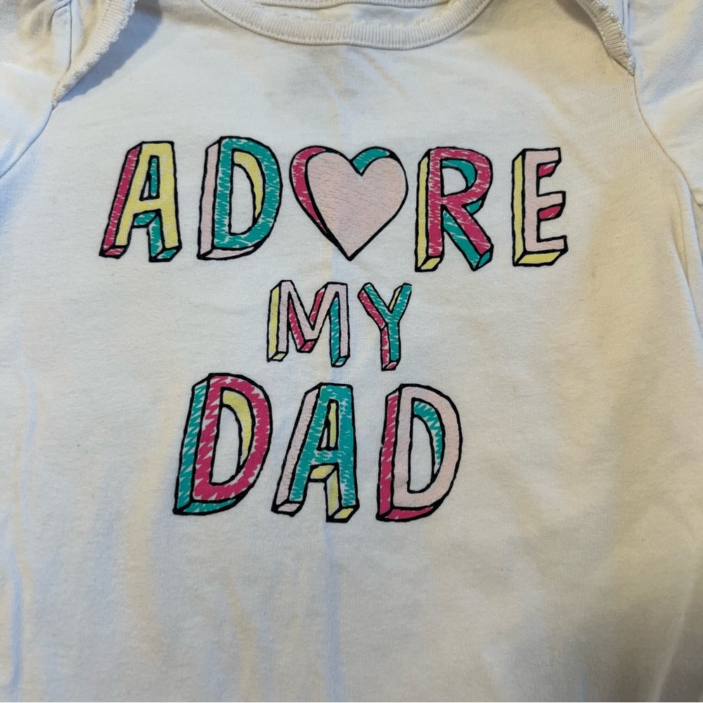 GAP Onesie Adore my Dad Father’s Day, White, 12-18m - Picture 3 of 7